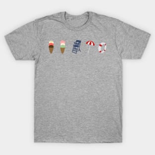 Summer beach icons T-Shirt